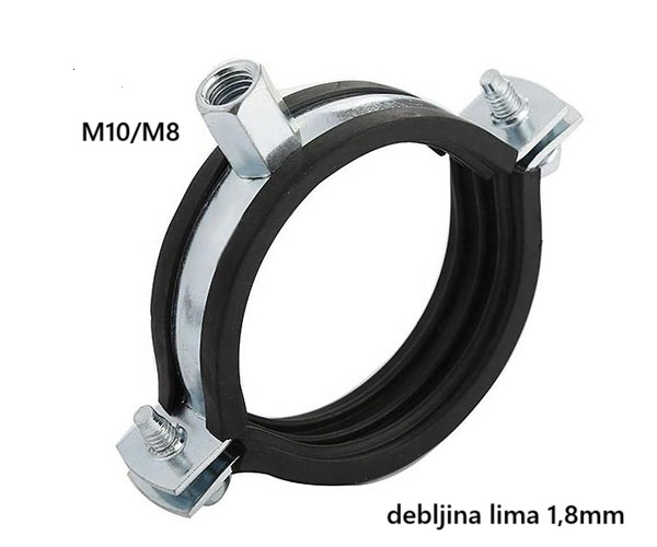Nosač cevi sa gumom M10/M8