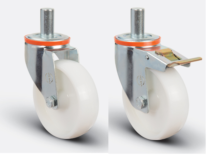 Točkovi od prirodnog belog poliamida  sa bolcnom sa ili bez  KOČNICE